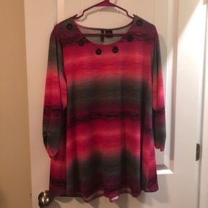 Pink/gray/black women’s top.